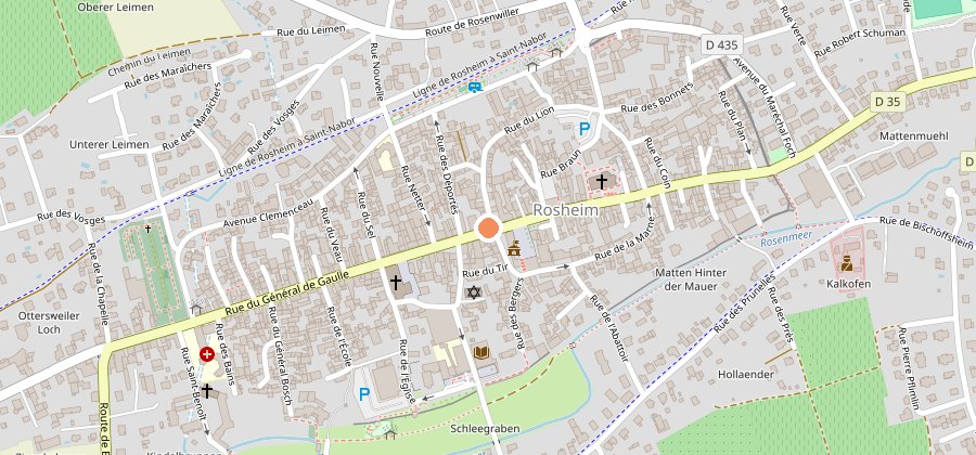 Plan d'accès au salon Marc Luttmann Coiffeur, 77 rue du Général de Gaulle à Rosheim